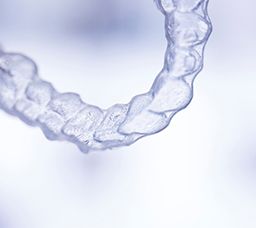 Close up of clear aligner
