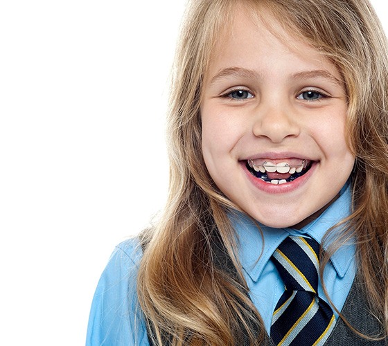 Young girl with oral appliance